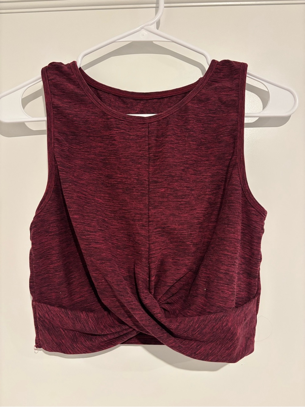 Yogalicious Twist-Front Tank Top - Burgundy Heather